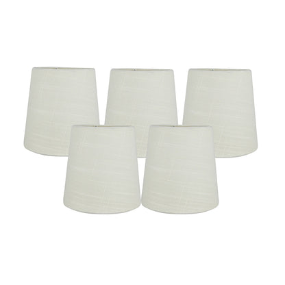 MERIVILLE Linen Clip On Chandelier Lamp Shades, 4-inch by 5-inch by 5-inch