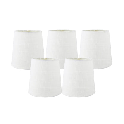 MERIVILLE Linen Clip On Chandelier Lamp Shades, 4-inch by 5-inch by 5-inch