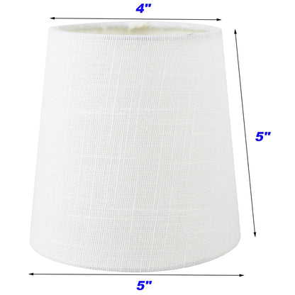 MERIVILLE Linen Clip On Chandelier Lamp Shades, 4-inch by 5-inch by 5-inch