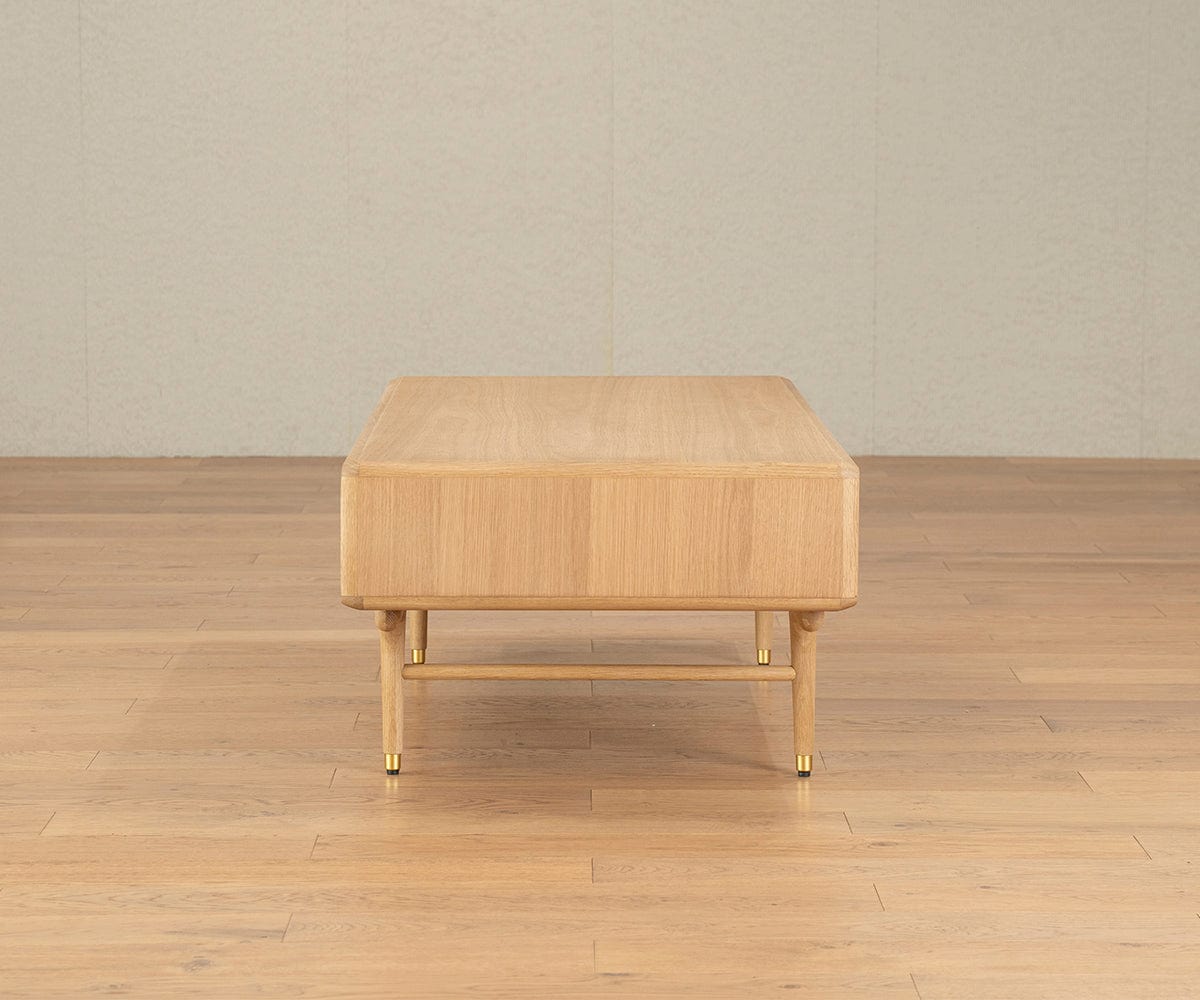 Table basse de rangement Hendrick II - Chêne blanc