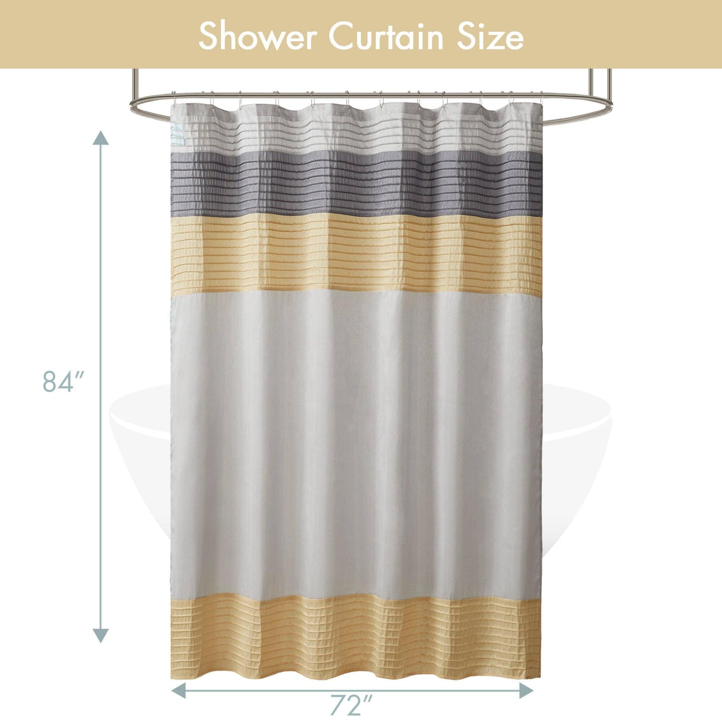 Madison Park Amherst Faux Silk Shower Curtain