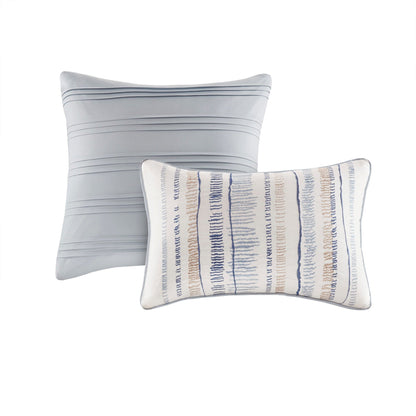 Madison Park Anchorage 8 Piece Printed Seersucker Comforter and Quilt Set Collection