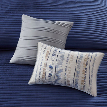 Madison Park Anchorage 8 Piece Printed Seersucker Comforter and Quilt Set Collection