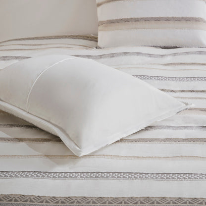 Madison Park Langley 3 Piece Clipped Jacquard Duvet Cover Set (Insert Excluded)