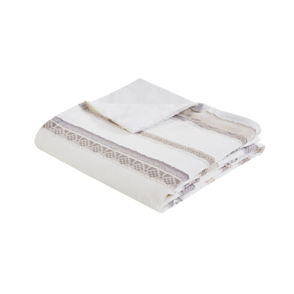 Madison Park Langley 3 Piece Clipped Jacquard Duvet Cover Set (Insert Excluded)