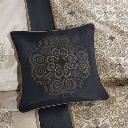 Madison Park Blaine 7 Piece Jacquard Comforter Set with Throw Pillows