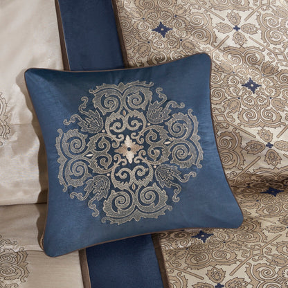 Madison Park Blaine 7 Piece Jacquard Comforter Set with Throw Pillows