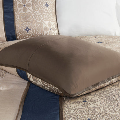 Madison Park Blaine 7 Piece Jacquard Comforter Set with Throw Pillows