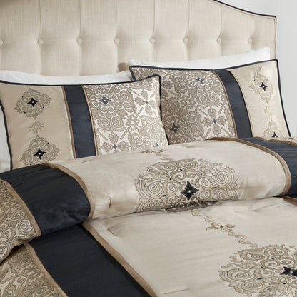 Madison Park Blaine 7 Piece Jacquard Comforter Set with Throw Pillows
