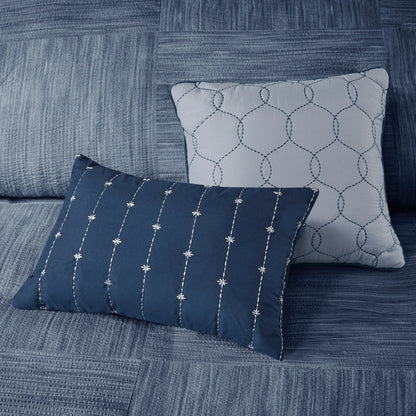 Madison Park Clayton 7 Piece Printed Seersucker Comforter Set