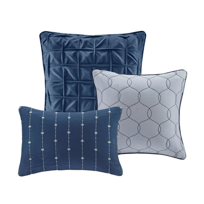 Madison Park Clayton 7 Piece Printed Seersucker Comforter Set