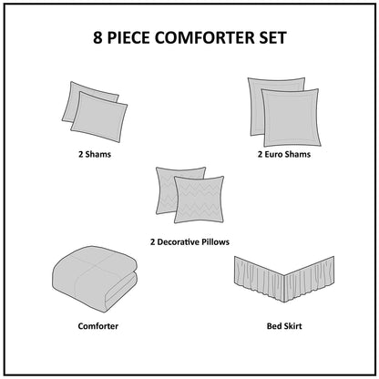 Madison Park Dillon 8 Piece Jacquard Comforter Set