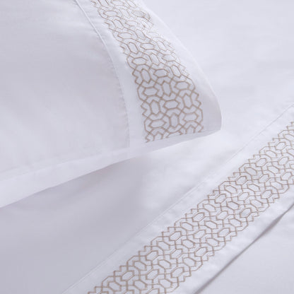 Madison Park Embroidered Microfiber 4 PC Sheet Set
