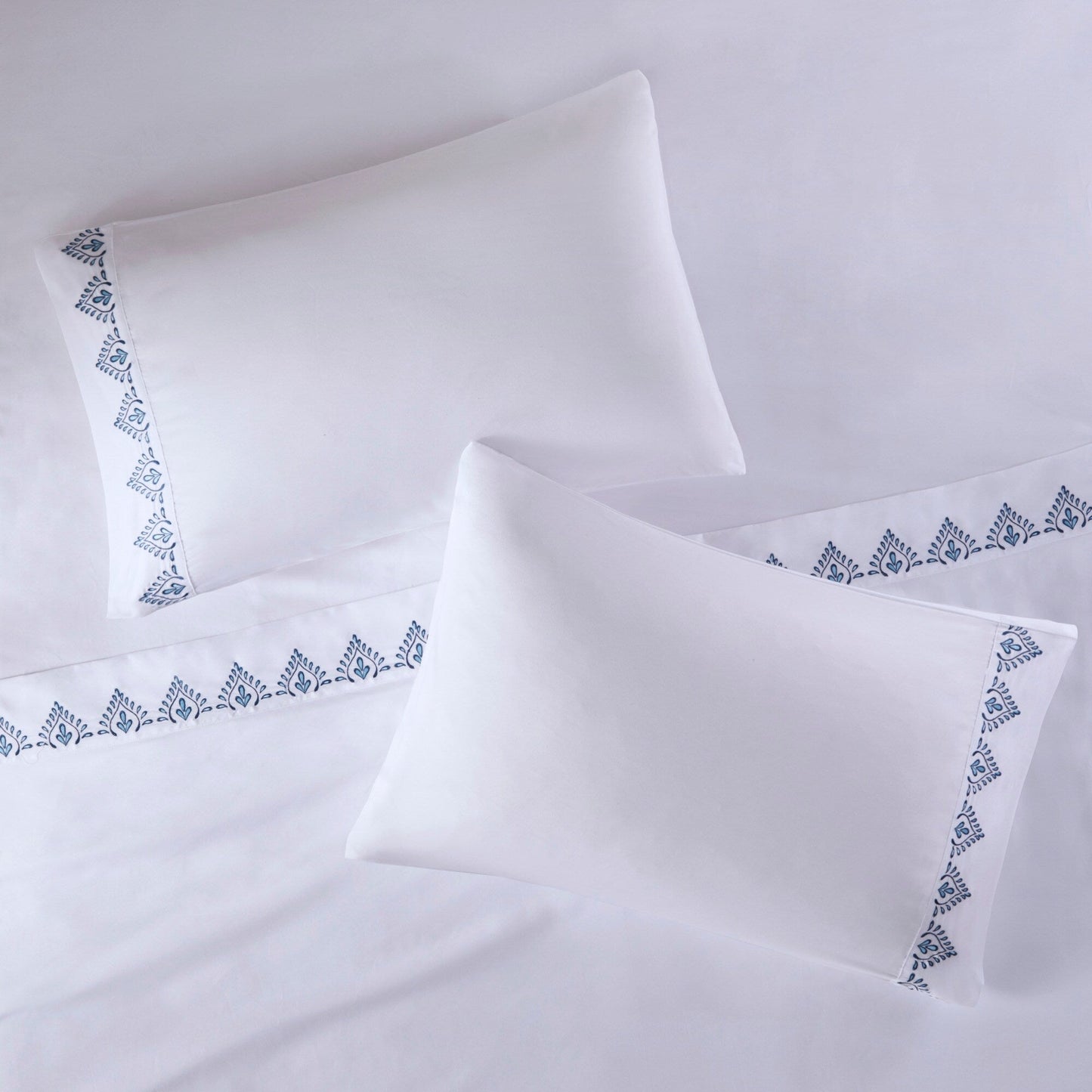 Madison Park Embroidered Microfiber 4 PC Sheet Set