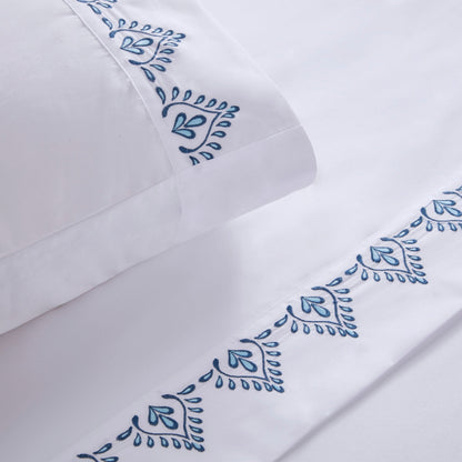 Madison Park Embroidered Microfiber 4 PC Sheet Set