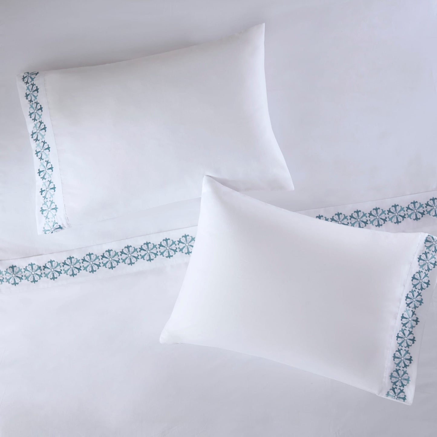 Madison Park Embroidered Microfiber 4 PC Sheet Set