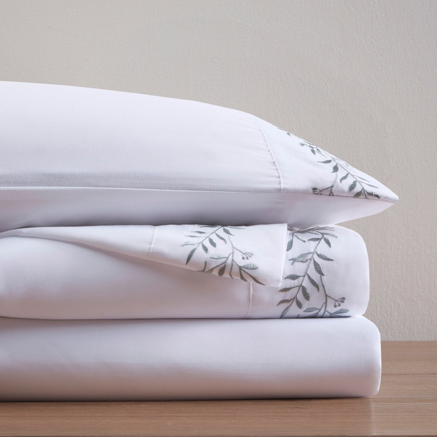 Madison Park Embroidered Microfiber 4 PC Sheet Set