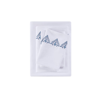 Madison Park Embroidered Microfiber 4 PC Sheet Set