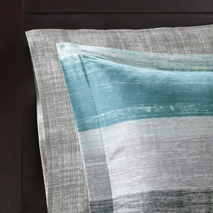 Madison Park Essentials Barret Aqua Comforter Set with Cotton Bed Sheets