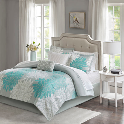 Madison Park Essentials Caldwell Complete Comforter Set with Cotton Bed Sheets