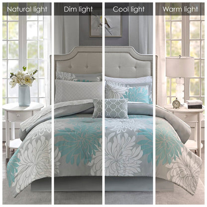 Madison Park Essentials Caldwell Complete Comforter Set with Cotton Bed Sheets