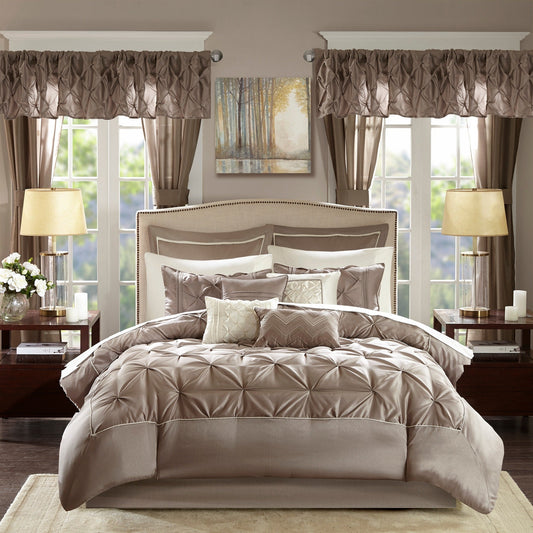Madison Park Essentials Loretta 24-Piece Room in a Bag with Window Panels and Sheet Set