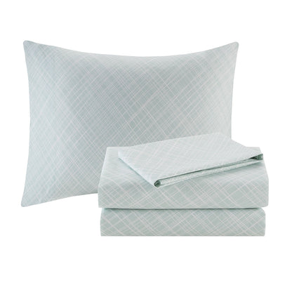 Madison Park Essentials Pelham Bay Coral/ Green Comforter Set with Cotton Bed Sheets