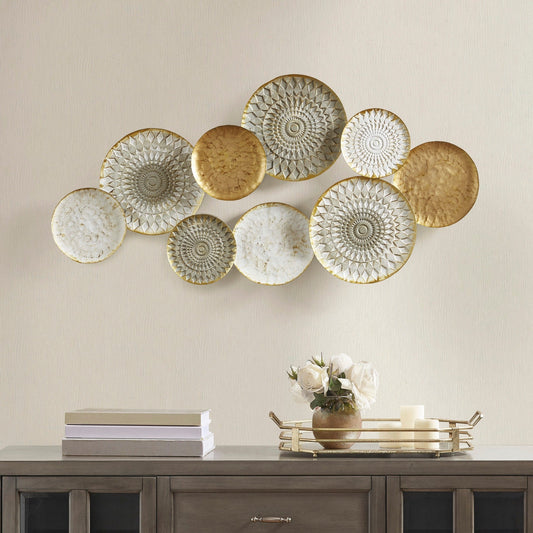 Madison Park Legion Multi-colored Geometric Metal Discs Wall Decor