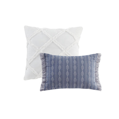 Madison Park Levi Blue/ Natural 5 Piece Jacquard Comforter Set