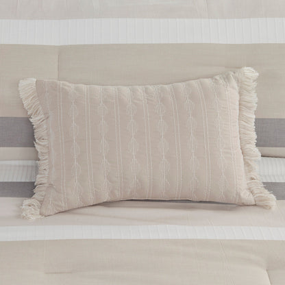 Madison Park Levi Blue/ Natural 5 Piece Jacquard Comforter Set