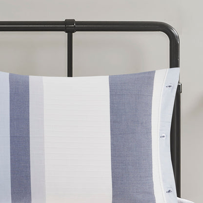 Madison Park Levi Blue/ Natural 5 Piece Jacquard Comforter Set