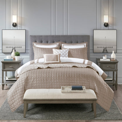 Madison Park Lexington 8 Piece Comforter and Quilt Set Collection