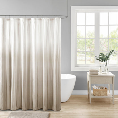 Madison Park Loire Ombre Printed Seersucker Shower Curtain