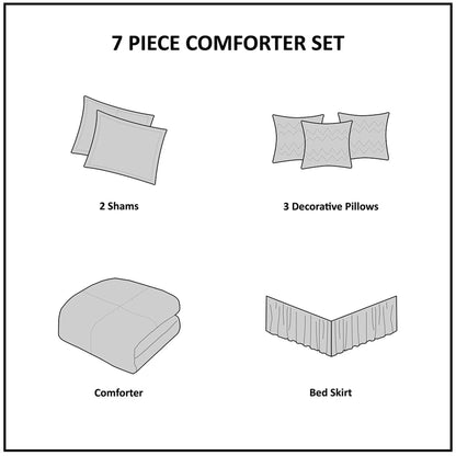 Madison Park Marcella 7 Piece Cotton Printed Comforter Set