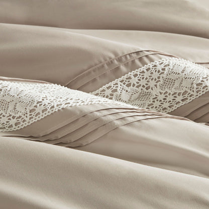 Madison Park Marla 7 Piece Lace Trim Comforter Set with Throw Pillows