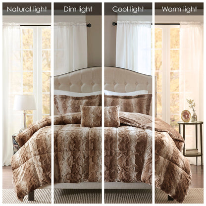Madison Park Marselle Faux Fur Comforter Set