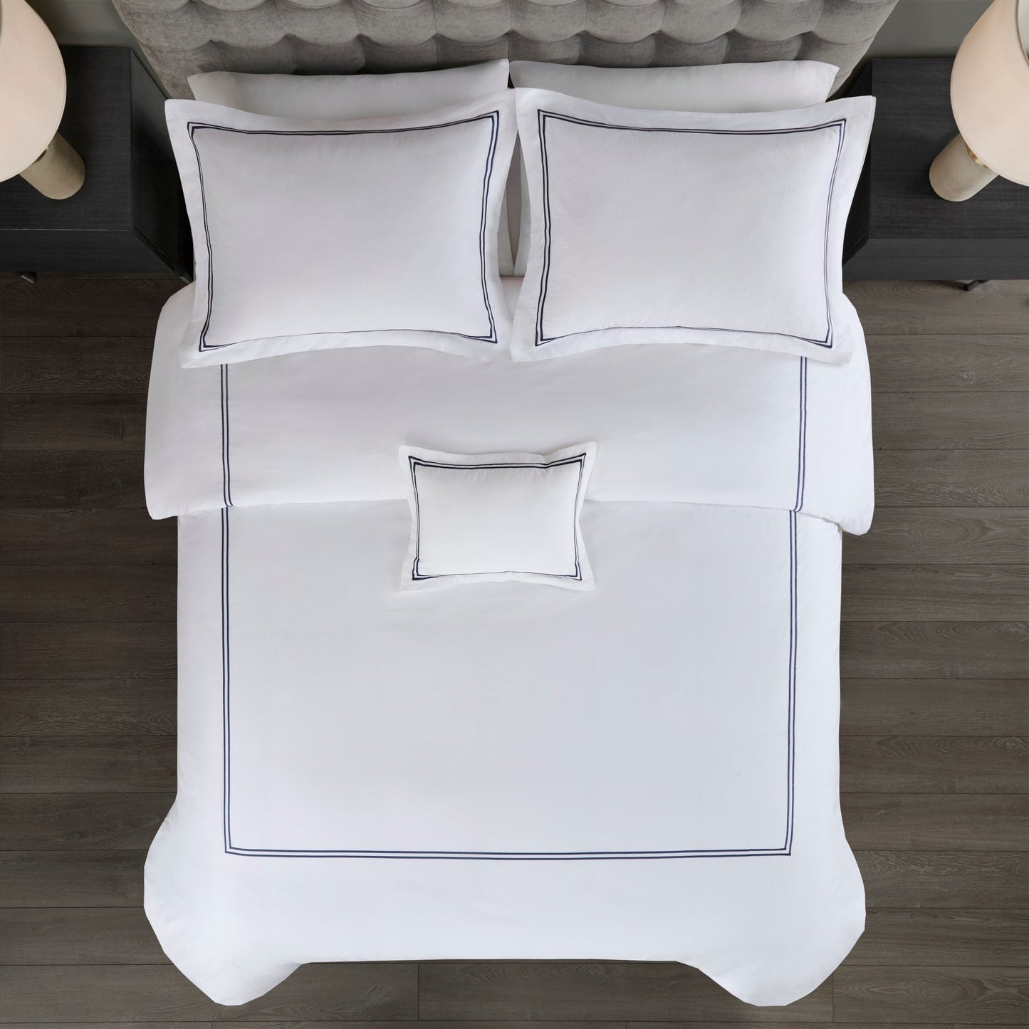 Madison Park Signature 500 Thread Count Luxury Collection 100% Cotton Sateen Embroidered Duvet Cover Set