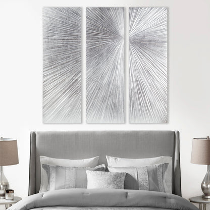 Madison Park Signature Sunburst Hand Painted Triptych 3-piece Dimensional Resin Wall Art Set