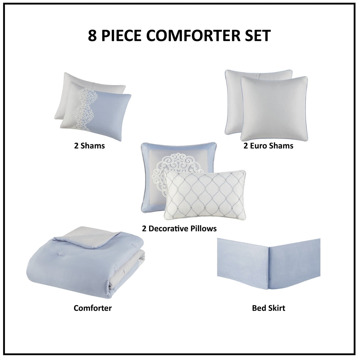 Madison Park Vera 8 Piece Embroidered Microfiber Comforter Set