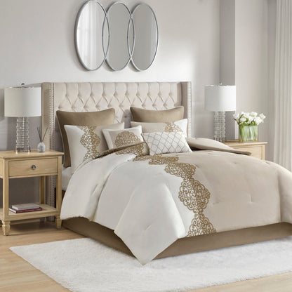 Madison Park Vera 8 Piece Embroidered Microfiber Comforter Set