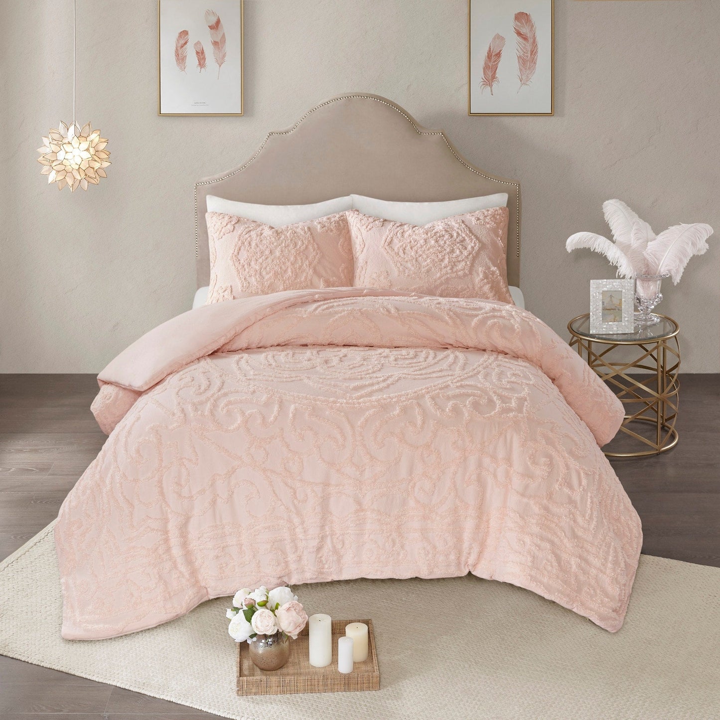 Madison Park Virginia Tufted Cotton Chenille Medallion Duvet Cover Set