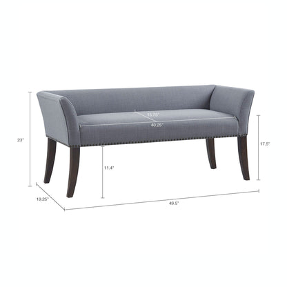 Banc rembourré Madison Park Welburn 49,5 avec dossier et pieds en bois
