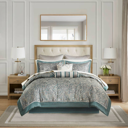 Madison Park Whitman 12 Piece Comforter Set with Cotton Bed Sheets
