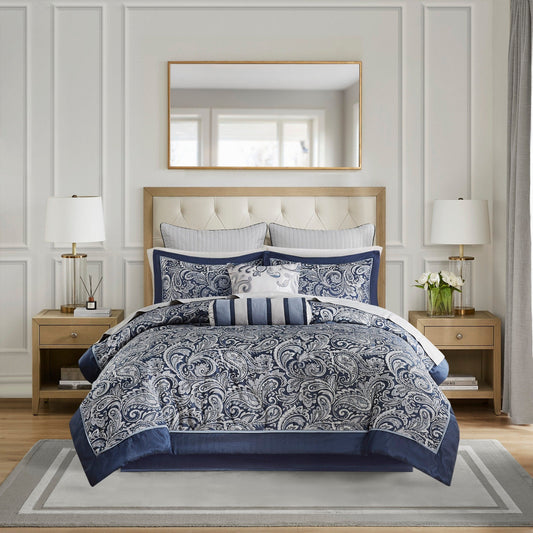 Madison Park Whitman 12 Piece Comforter Set with Cotton Bed Sheets