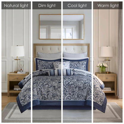 Madison Park Whitman 12 Piece Comforter Set with Cotton Bed Sheets