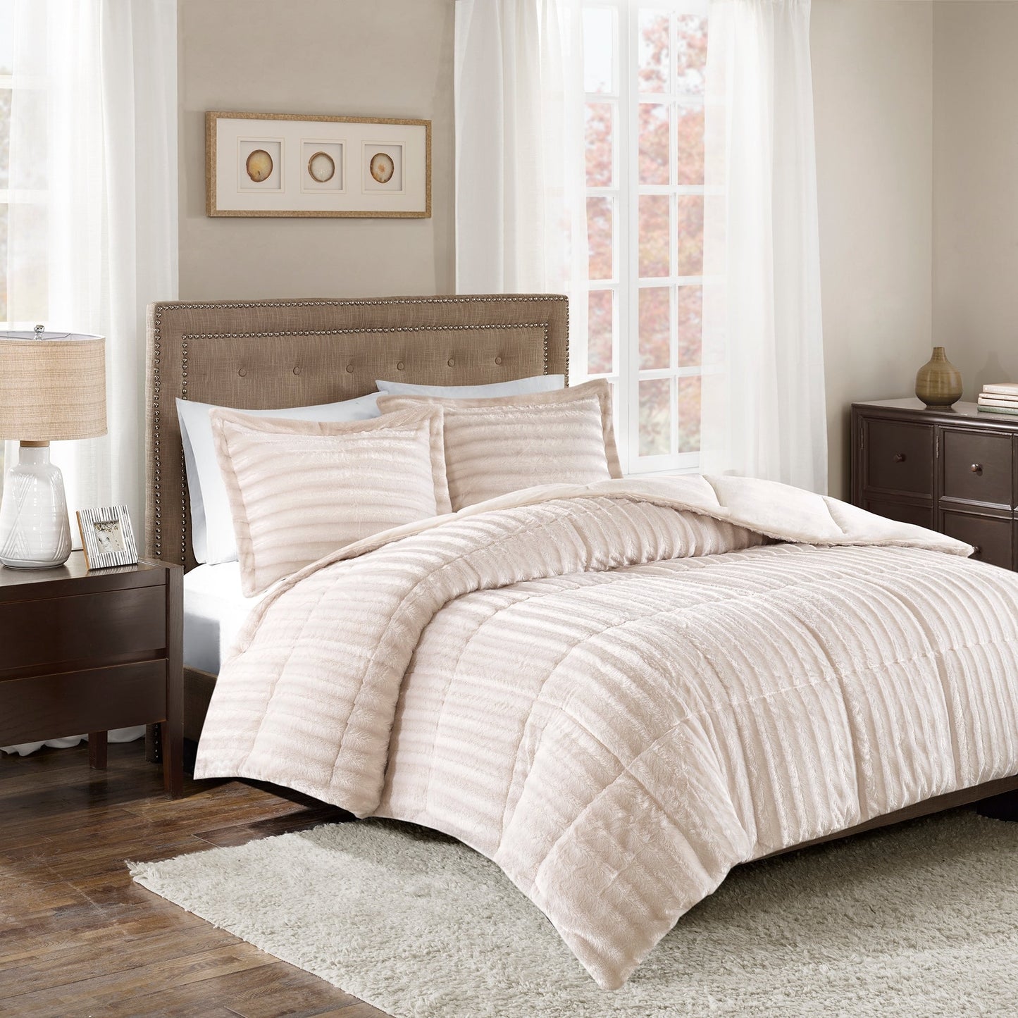 Madison Park York Faux Fur Comforter Mini Set
