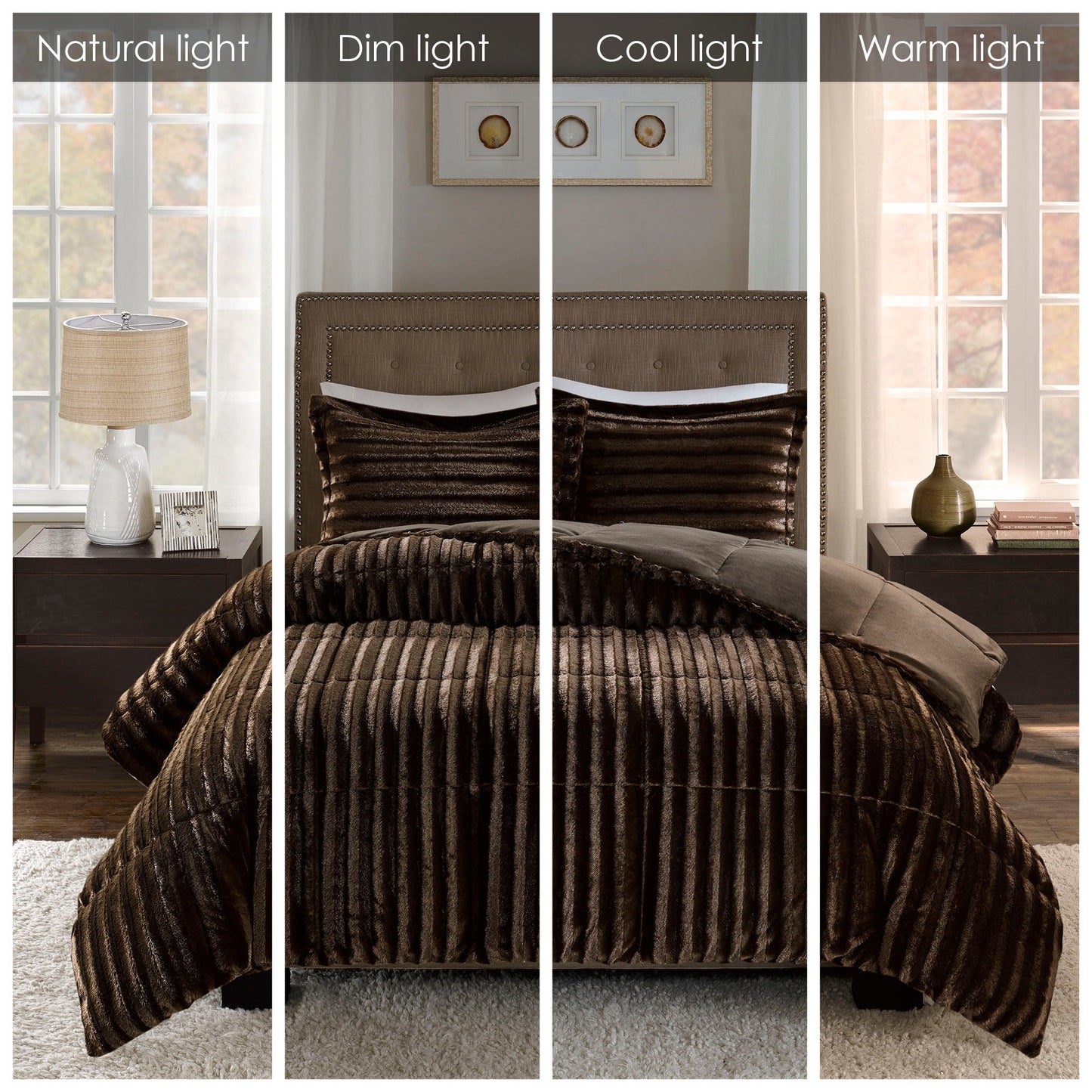 Madison Park York Faux Fur Comforter Mini Set