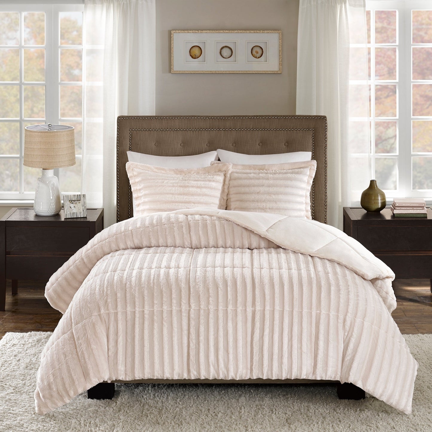 Madison Park York Faux Fur Comforter Mini Set