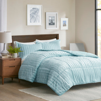 Madison Park York Faux Fur Comforter Mini Set