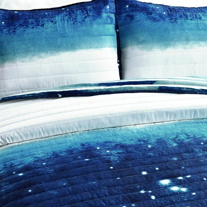Lush Decor Space Star Ombre Reversible Print Quilt Set